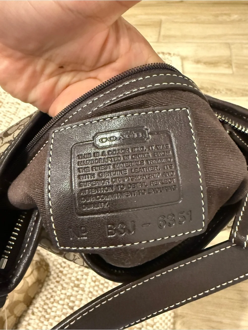 Coach Tan and Brown Signature Messenger Bag